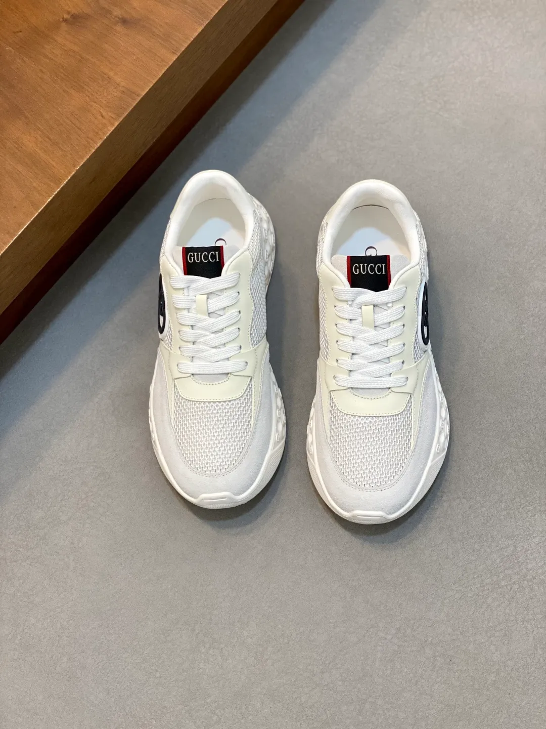 Men's shoes 💰780 [Gucci] Gucci - High-end quality original order - Upper: Napa calfskin, pebbled calfskin, computer embroidered brand totem - Inner: water-dyed cowhide - Outsole: ultra-light TPU·rubber; two-color molded outsole -Super high quality control·Fine workmanship: highlighted (high-end·luxury·grade) -Size: 38-44 (38 45 can be customized)
